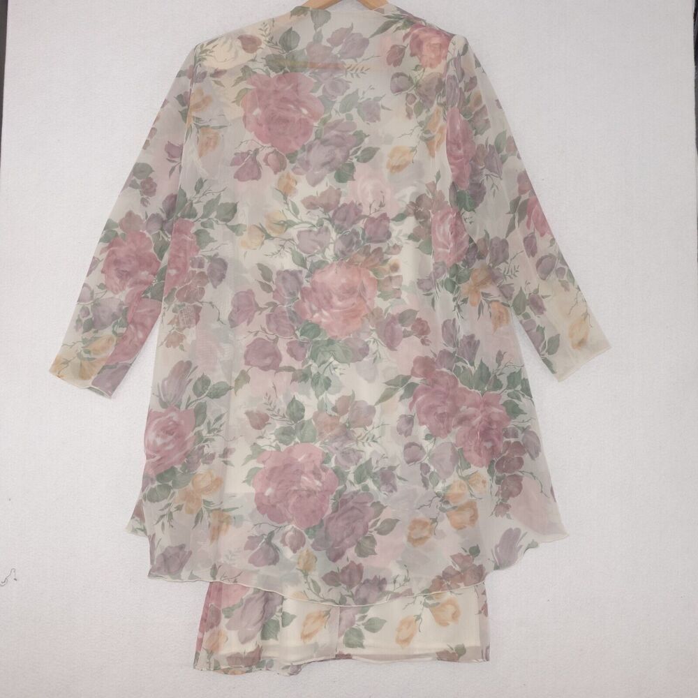 Jeffrey & Dara Evenings by Tom Barra Floral Dress + Jacket Women's 10 Vintage - Picture 8 of 8